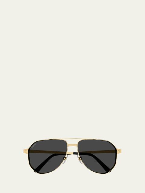 Cartier Men's CT0461SM Metal Aviator Sunglasses