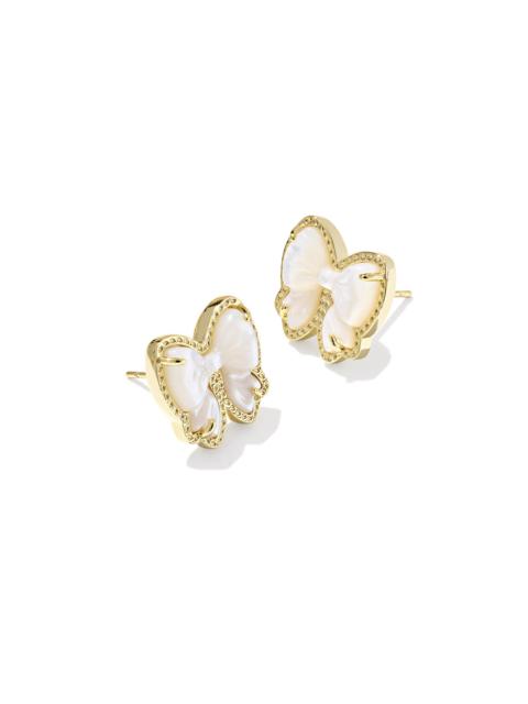 KENDRA SCOTT Haley Bow Gold Stud Earrings