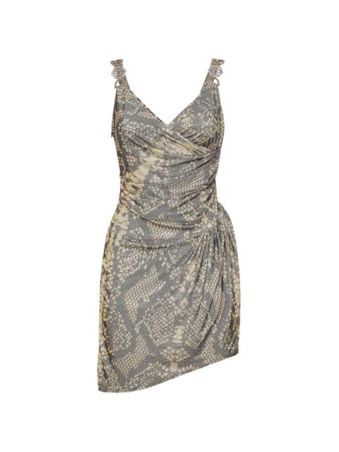 PHILIPP PLEIN rhinestone-embellished draped minidress