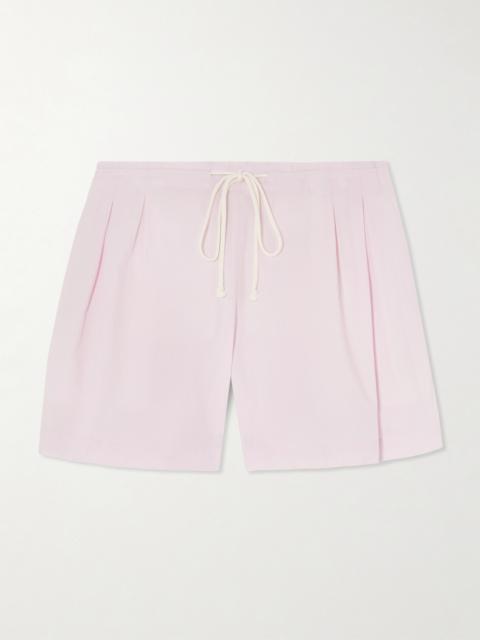 MARIA McMANUS Rope-trimmed Pleated Poplin Shorts