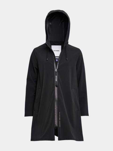 Stutterheim Mosebacke Lightweight Matte Zip Raincoat Black