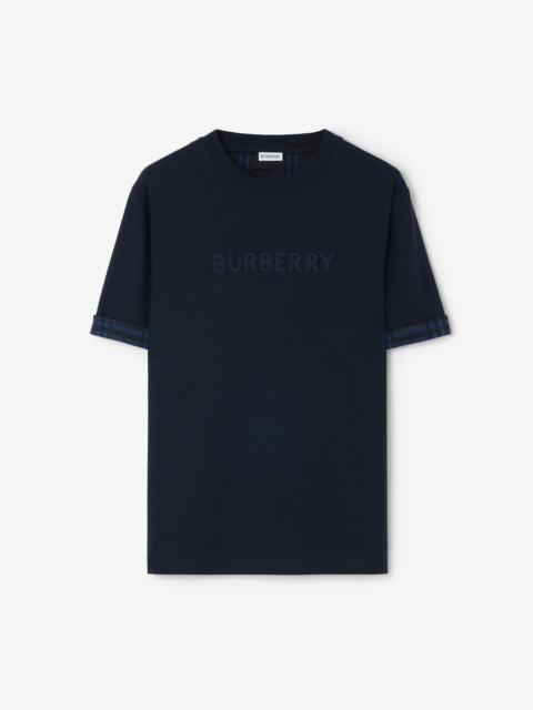Burberry Check Trim Cotton T-shirt