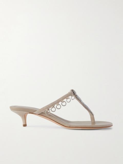 CHRISTOPHER ESBER Pierced Embellished Suede Sandals