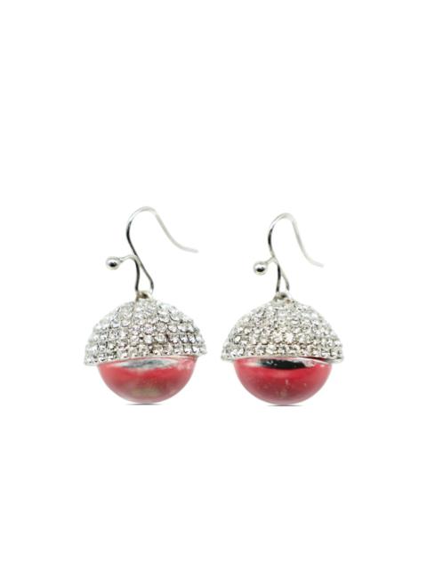 Marni Red Eye crystal-embellished drop earrings