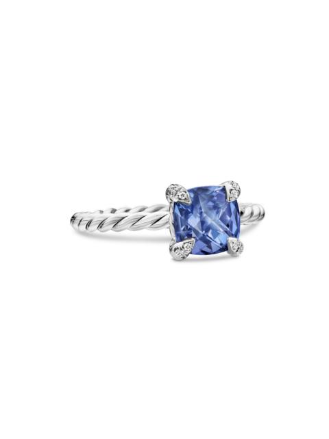 DAVID YURMAN Women's Châtelaine Ring With Tanzanite & Diamonds In 18K White Gold, 7MM - Tanzanite
