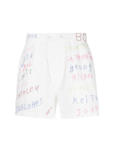 BODE Familial Hall cotton shorts