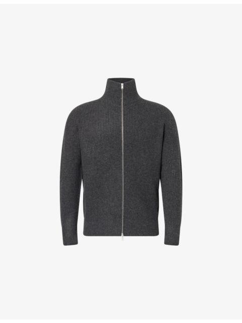 JOHN SMEDLEY Mallam Zip-Up Cashmere and Wool-Blend Jumper