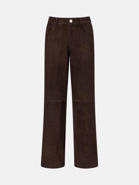 NOUR HAMMOUR Milo suede wide-leg pants