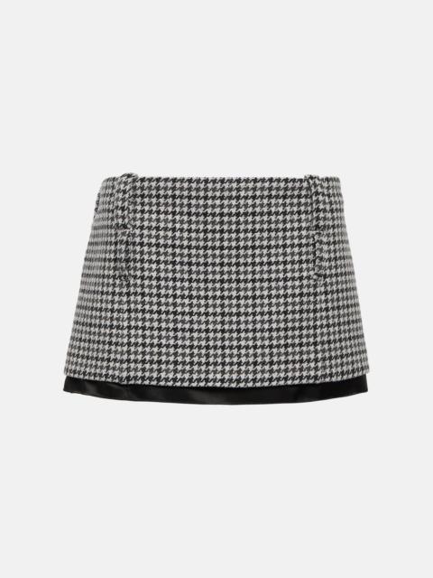 Miu Miu Houndstooth wool miniskirt