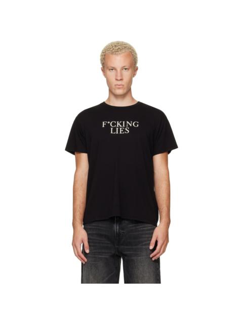 R13 Black Print 'Fucking Lies' Boy T-shirt