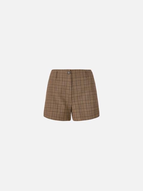 PINKO WIDE SHORTS WITH CHECKED PATTERN