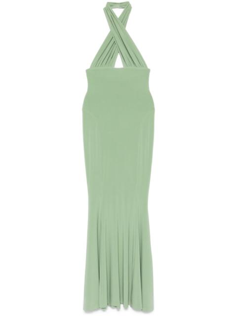 NORMA KAMALI cross-halter fishtail gown