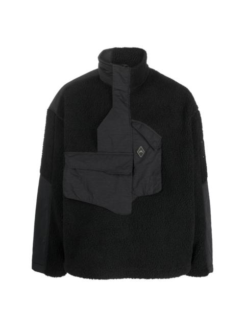 Bonded Axis panelled fleece jacket