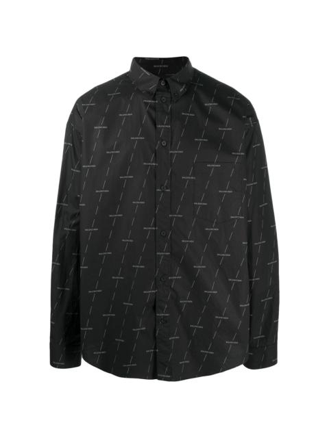 oversized logo print shirt