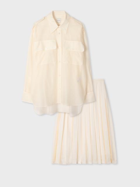 Paul Smith Women's Ecru Cotton-Silk Organza Shirt and Skirt Co-ord