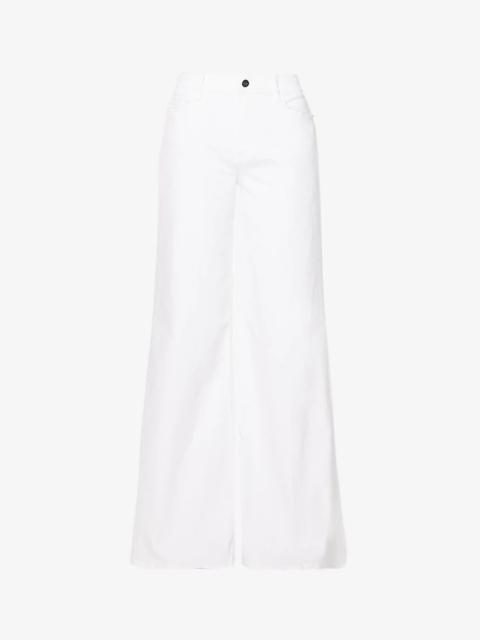 Le Palazzo wide-leg stretch-denim jeans