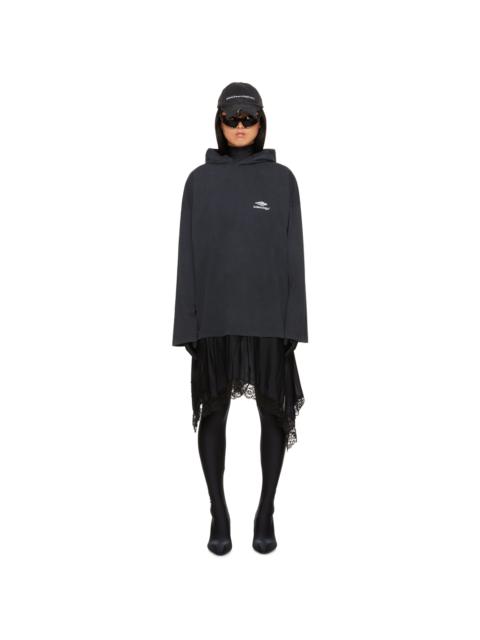 BALENCIAGA Black Hooded Midi Dress