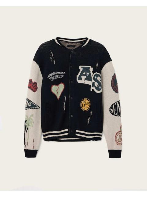 ALLSAINTS CHASE JACQUARD KNIT CARDIGAN