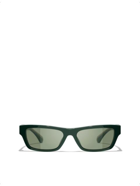 CHANEL CH5564B Rectangular-Frame Acetate Sunglasses