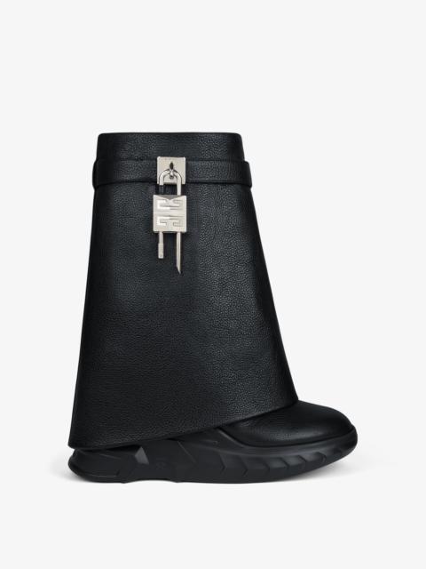 Givenchy SHARK LOCK BIKER ANKLE BOOTS IN GRAINED LEATHER