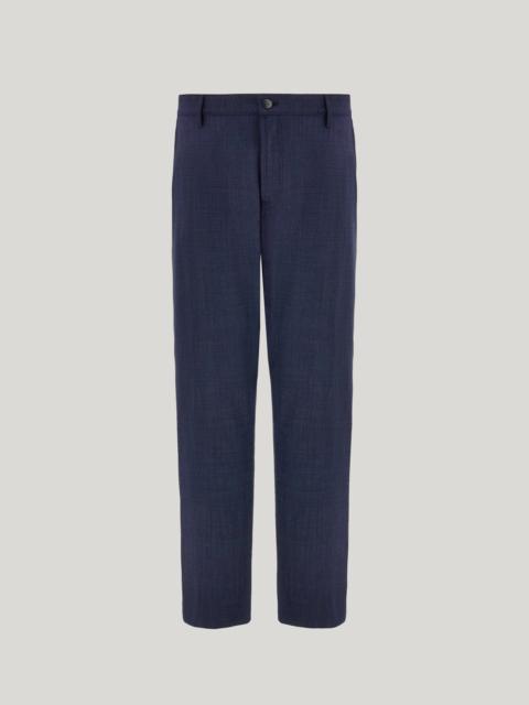 DENIM BLUE TAPERED CHINOS IN COMFORT WOOL
