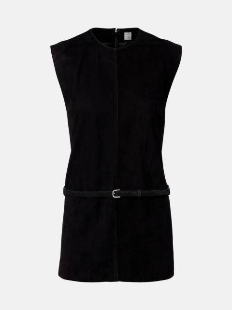 TOTEME Belted suede minidress