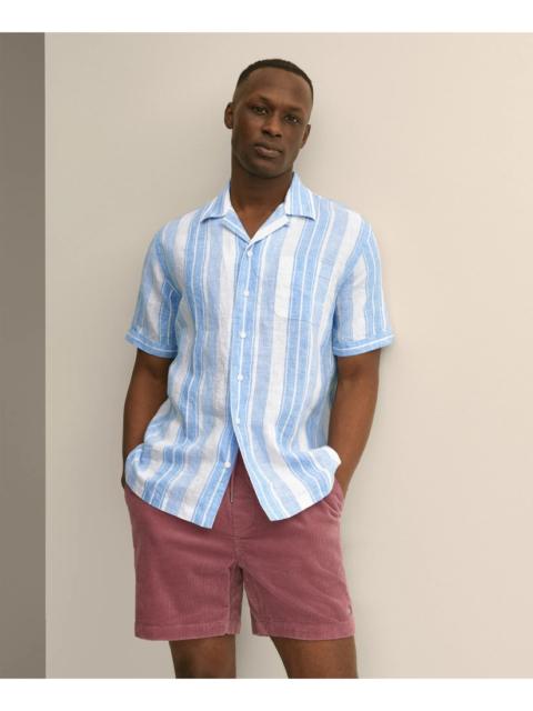 Brooks Brothers Irish Linen Short-Sleeve Camp Collar Sport Shirt