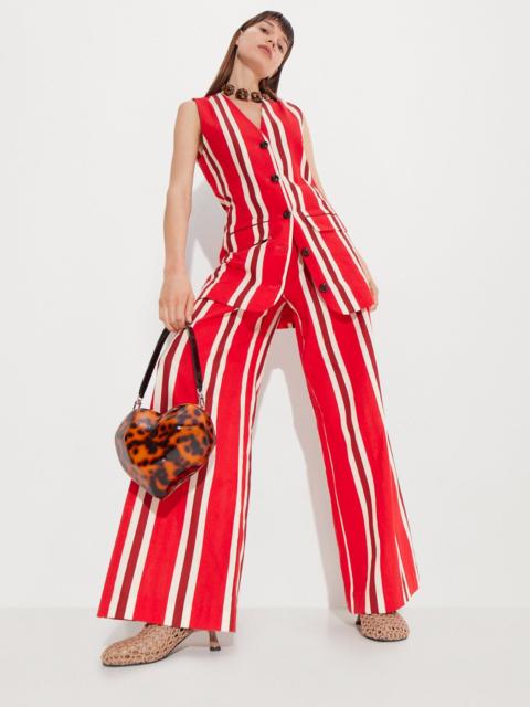 SIMONMILLER Carob Linen Mini Dress In Moroccan Spice Stripe