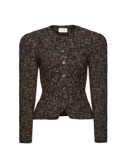 MAGDA BUTRYM Fitted Wool-Blend Mouline Jacket brown