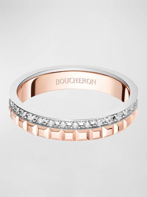 Quatre Rose Gold and White Gold Diamond Ring, EU 51 / US 5.75