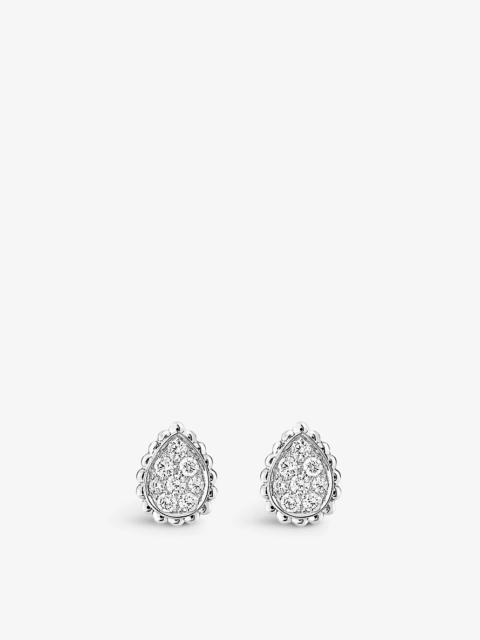 Serpent Bohème 18ct white-gold and diamond stud earrings