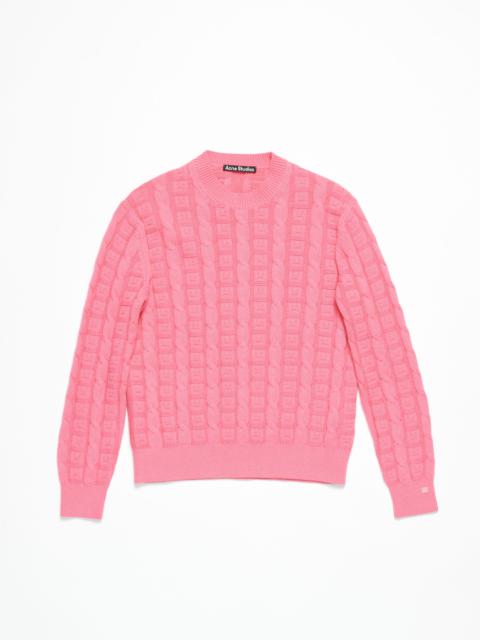 Cable wool jumper - Tango pink