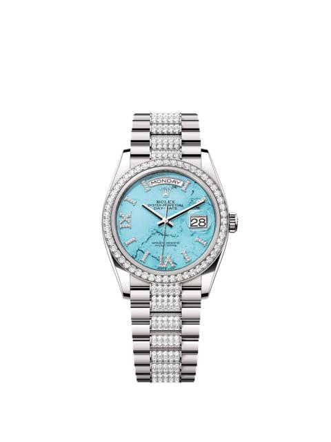 ROLEX Oyster, 36 mm, white gold and diamonds