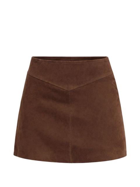 Reformation Layla mini low-waist suede skirt