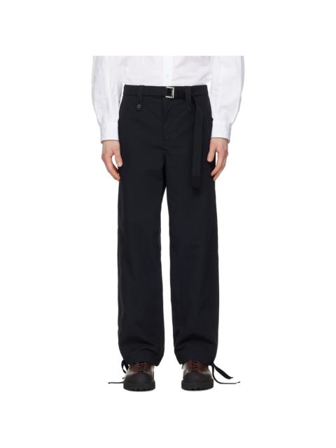 sacai Black Weathercloth Trousers