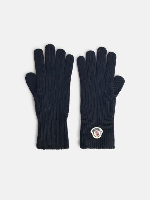 Moncler BLACK VIRGIN WOOL GLOVES