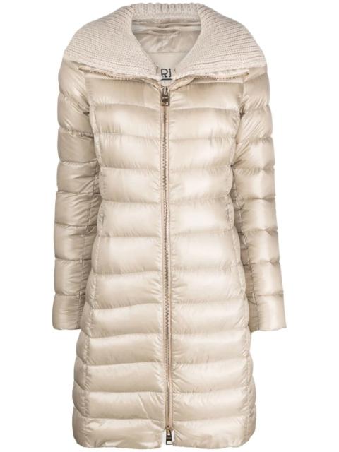 Herno knitted-collar padded coat