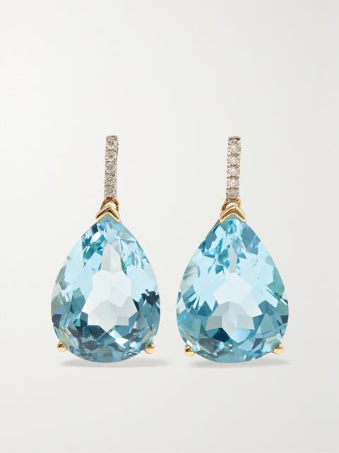 MATEO 14-karat Gold, Topaz And Diamond Earrings