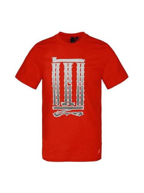 adidas Cozy Breathable Round Neck Short Sleeve Red GL8193