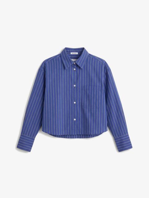 M.M.LaFleur Zaid Cropped Button-Down - Striped Poplin
