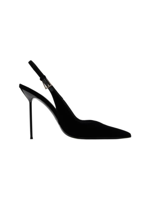 PARIS TEXAS Black Lidia Buckle Slingback 105 Heels