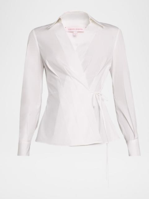 CAROLINA HERRERA Collared Wrap Top