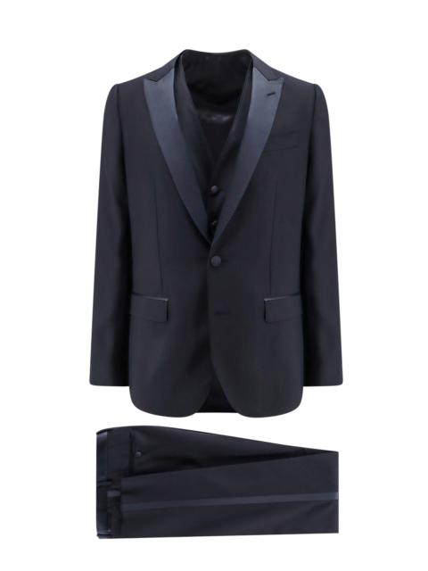 Dolce & Gabbana Virgin Wool Blend Tuxedo With Gilet And Satin Profiles