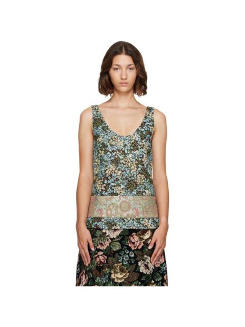 Dries Van Noten Blue Floral Top