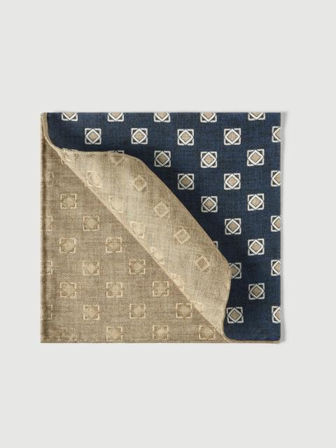Brunello Cucinelli Silk geometric pattern pocket square