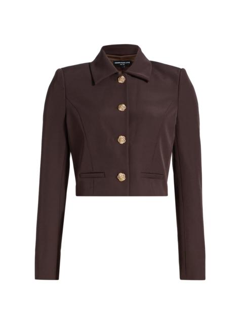 GENERATION LOVE Women's Oliver Stretch Crepe Cropped Blazer - Brown