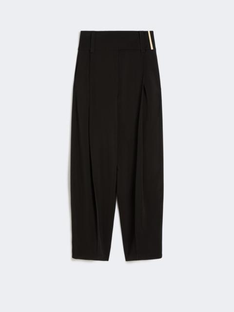 Sportmax FAVETTA Wide-fit viscose satin trousers - BLACK