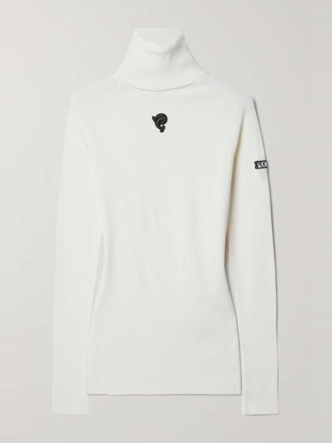 PUCCI Appliquéd ribbed wool-blend turtleneck sweater