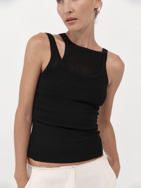 ST. AGNI Double Layer Knit Singlet - Black