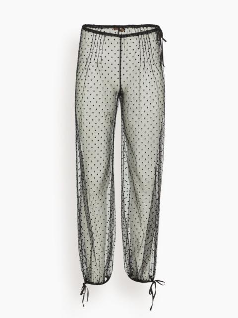 KIKI DE MONTPARNASSE Merci Dot Embroidery Pant in Black